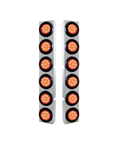 (2/BULK) S.S. PB 12 LED CUTOUT REAR A/C BRACKET W/2" 9 RED LED FLAT REFLECTOR LIGHT - RED LENS (2/BULK) S.S. PB 12 LED CUTOUT REAR A/C BRACKET W/2" 9 RED LED FLAT REFLECTOR LIGHT - RED LENS