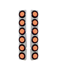 (2/BULK) S.S. PB 12 LED CUTOUT REAR A/C BRACKET W/2" 9 RED LED FLAT REFLECTOR LIGHT - RED LENS (2/BULK) S.S. PB 12 LED CUTOUT REAR A/C BRACKET W/2" 9 RED LED FLAT REFLECTOR LIGHT - RED LENS