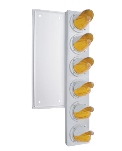 (2/BULK) S.S. FL 12 LED CUTOUT FRONT AIR CLEANER BRACKET W/MEDIUM WATERMELON LIGHT W/ VISOR - AMBER LENS (2/BULK) S.S. FL 12 LED CUTOUT FRONT AIR CLEANER BRACKET W/MEDIUM WATERMELON LIGHT W/ VISOR - AMBER LENS