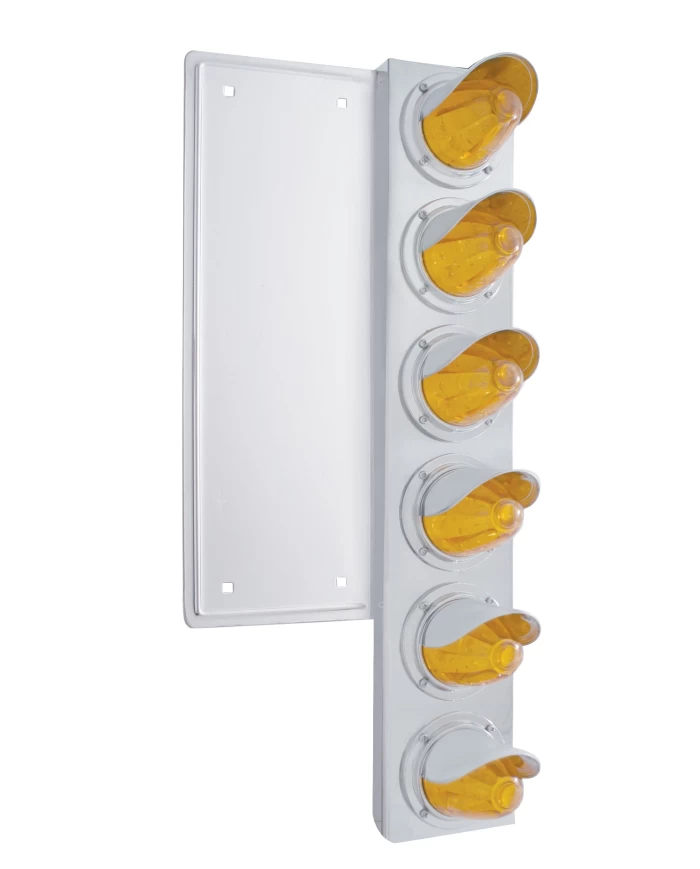 (2/BULK) S.S. FL 12 LED CUTOUT FRONT AIR CLEANER BRACKET W/MEDIUM WATERMELON LIGHT W/ VISOR - AMBER LENS (2/BULK) S.S. FL 12 LED CUTOUT FRONT AIR CLEANER BRACKET W/MEDIUM WATERMELON LIGHT W/ VISOR - AMBER LENS