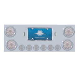 UP34665-SS Rear Center Panel With 4X 10 LED 4" Lights & 6X 9 LED 2" Lights -Red LED/Clear Lens