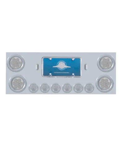 UP34667-SS Rear Center Panel With 4X 7 LED 4" Reflector Lights & 6X 9 LED 2" Lights -Red LED/Clear Lens