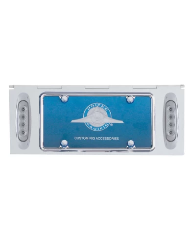 (BULK) STAINLESS STEEL ONE LICENSE PLATE HOLDER WITH TWO 4 AMBER LED REFLECTOR LIGHTS - CLEAR LENS (BULK) STAINLESS STEEL ONE LICENSE PLATE HOLDER WITH TWO 4 AMBER LED REFLECTOR LIGHTS - CLEAR LENS