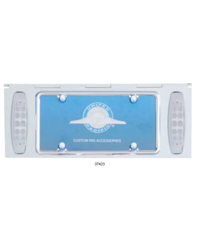 (BULK) STAINLESS STEEL ONE LICENSE PLATE HOLDER WITH TWO 12 AMBER LED RECTANGULAR LIGHTS - CLEAR LENS (BULK) STAINLESS STEEL ONE LICENSE PLATE HOLDER WITH TWO 12 AMBER LED RECTANGULAR LIGHTS - CLEAR LENS