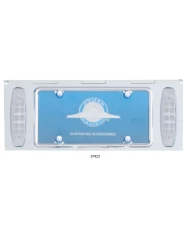 (BULK) STAINLESS STEEL ONE LICENSE PLATE HOLDER WITH TWO 12 AMBER LED RECTANGULAR LIGHTS - CLEAR LENS (BULK) STAINLESS STEEL ONE LICENSE PLATE HOLDER WITH TWO 12 AMBER LED RECTANGULAR LIGHTS - CLEAR LENS