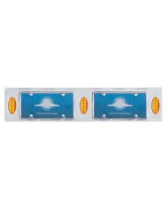(BULK) STAINLESS STEEL TWO LICENSE PLATE HOLDER WITH THREE 12 AMBER LED "PHANTOM I" LIGHTS - AMBER LENS (BULK) STAINLESS STEEL TWO LICENSE PLATE HOLDER WITH THREE 12 AMBER LED "PHANTOM I" LIGHTS - AMBER LENS