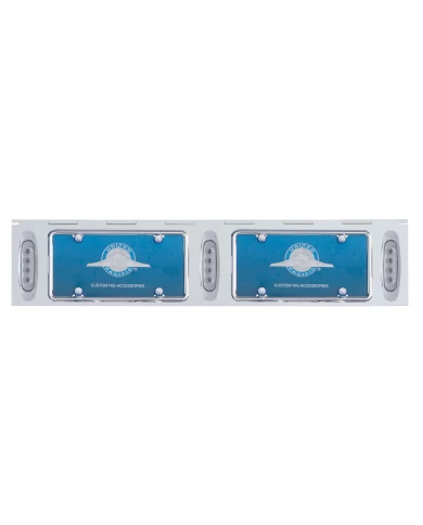 (BULK) STAINLESS STEEL TWO LICENSE PLATE HOLDER WITH THREE 4 AMBER LED REFLECTOR LIGHTS - CLEAR LENS (BULK) STAINLESS STEEL TWO LICENSE PLATE HOLDER WITH THREE 4 AMBER LED REFLECTOR LIGHTS - CLEAR LENS