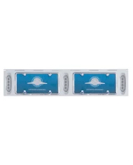 (BULK) STAINLESS STEEL TWO LICENSE PLATE HOLDER WITH THREE 4 AMBER LED REFLECTOR LIGHTS - CLEAR LENS (BULK) STAINLESS STEEL TWO LICENSE PLATE HOLDER WITH THREE 4 AMBER LED REFLECTOR LIGHTS - CLEAR LENS