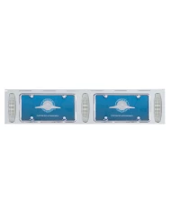(BULK) STAINLESS STEEL TWO LICENSE PLATE HOLDER WITH THREE 10 AMBER LED REFLECTOR LIGHTS - CLEAR LENS (BULK) STAINLESS STEEL TWO LICENSE PLATE HOLDER WITH THREE 10 AMBER LED REFLECTOR LIGHTS - CLEAR LENS