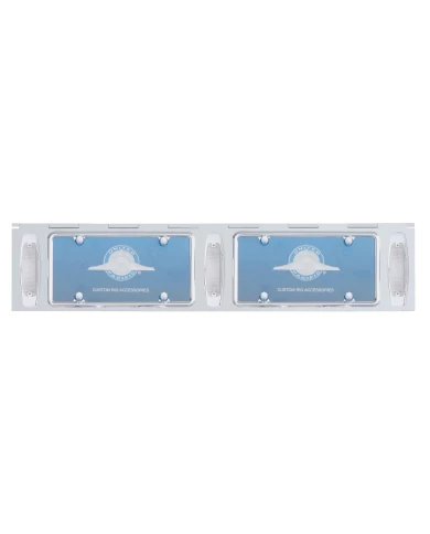(BULK) STAINLESS STEEL TWO LICENSE PLATE HOLDER WITH THREE 12 AMBER LED RECTANGULAR LIGHTS - CLEAR LENS (BULK) STAINLESS STEEL TWO LICENSE PLATE HOLDER WITH THREE 12 AMBER LED RECTANGULAR LIGHTS - CLEAR LENS