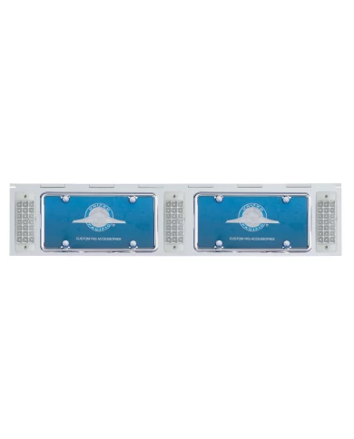 (BULK) STAINLESS STEEL TWO LICENSE PLATE HOLDER WITH THREE 21 AMBER LED RECTANGULAR LIGHTS - CLEAR LENS (BULK) STAINLESS STEEL TWO LICENSE PLATE HOLDER WITH THREE 21 AMBER LED RECTANGULAR LIGHTS - CLEAR LENS