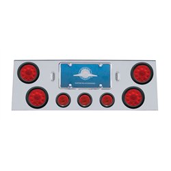 UP34700-SS Rear Center Panel With 4X 10 LED 4" Lights & 3X 13 LED 2.5" Lights -Red LED & Lens