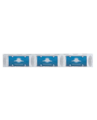 (BULK) STAINLESS STEEL THREE LICENSE PLATE HOLDER WITH FOUR 12 AMBER LED "PHANTOM I" LIGHTS - CLEAR LENS (BULK) STAINLESS STEEL THREE LICENSE PLATE HOLDER WITH FOUR 12 AMBER LED "PHANTOM I" LIGHTS - CLEAR LENS