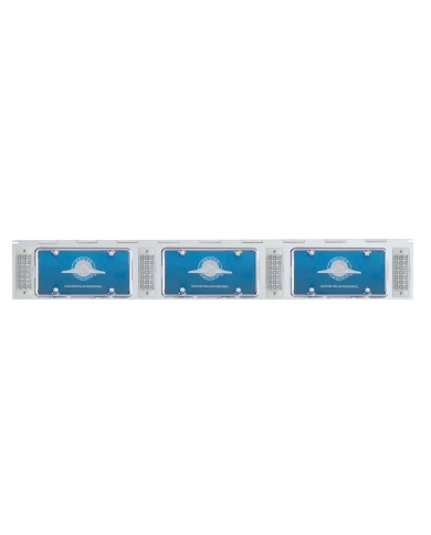 (BULK) STAINLESS STEEL THREE LICENSE PLATE HOLDER WITH FOUR 21 AMBER LED RECTANGULAR LIGHTS - CLEAR LENS (BULK) STAINLESS STEEL THREE LICENSE PLATE HOLDER WITH FOUR 21 AMBER LED RECTANGULAR LIGHTS - CLEAR LENS