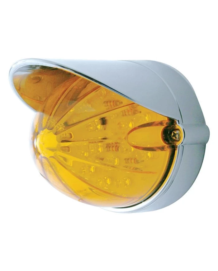 (BULK) 19 AMBER LED WATERMELON MARKER/AUXILIARY FLUSH MOUNT LIGHT WITH VISOR - AMBER LENS (BULK) 19 AMBER LED WATERMELON MARKER/AUXILIARY FLUSH MOUNT LIGHT WITH VISOR - AMBER LENS