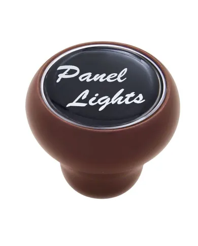 UP23542-"Panel Lights" Wood Deluxe Dash Knob - Black Glossy Sticker