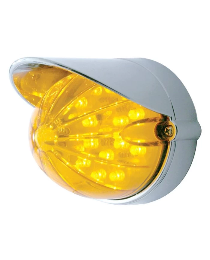 (BULK) 19 AMBER LED WATERMELON MARKER/AUXILIARY FLUSH MOUNT LIGHT WITH VISOR - AMBER LENS (BULK) 19 AMBER LED WATERMELON MARKER/AUXILIARY FLUSH MOUNT LIGHT WITH VISOR - AMBER LENS