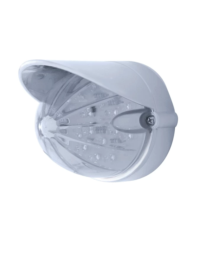 (BULK) 19 AMBER LED WATERMELON MARKER/AUXILIARY FLUSH MOUNT LIGHT WITH VISOR - CLEAR LENS (BULK) 19 AMBER LED WATERMELON MARKER/AUXILIARY FLUSH MOUNT LIGHT WITH VISOR - CLEAR LENS