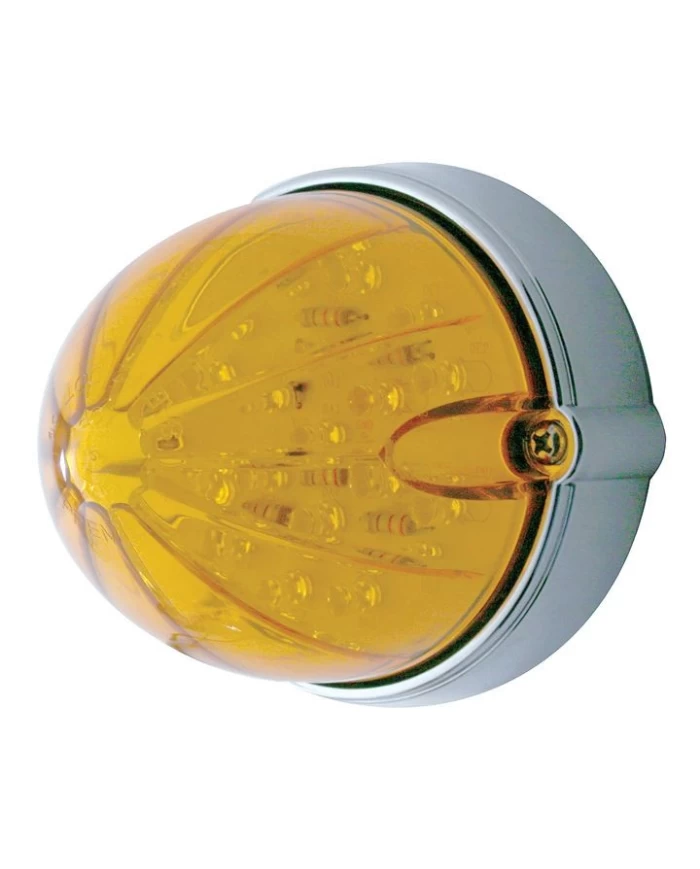 (BULK) 19 AMBER LED WATERMELON MARKER/AUXILIARY FLUSH MOUNT LIGHT WITHOUT VISOR - AMBER LENS (BULK) 19 AMBER LED WATERMELON MARKER/AUXILIARY FLUSH MOUNT LIGHT WITHOUT VISOR - AMBER LENS