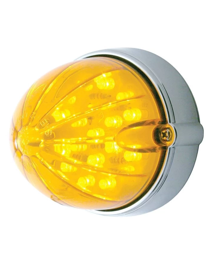 (BULK) 19 AMBER LED WATERMELON MARKER/AUXILIARY FLUSH MOUNT LIGHT WITHOUT VISOR - AMBER LENS (BULK) 19 AMBER LED WATERMELON MARKER/AUXILIARY FLUSH MOUNT LIGHT WITHOUT VISOR - AMBER LENS
