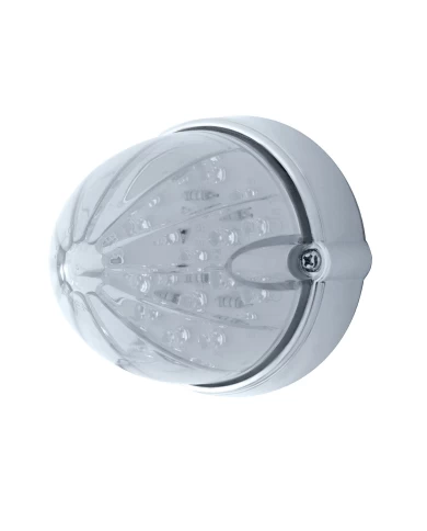 (BULK) 19 AMBER LED WATERMELON MARKER/AUXILIARY FLUSH MOUNT LIGHT WITHOUT VISOR - CLEAR LENS (BULK) 19 AMBER LED WATERMELON MARKER/AUXILIARY FLUSH MOUNT LIGHT WITHOUT VISOR - CLEAR LENS