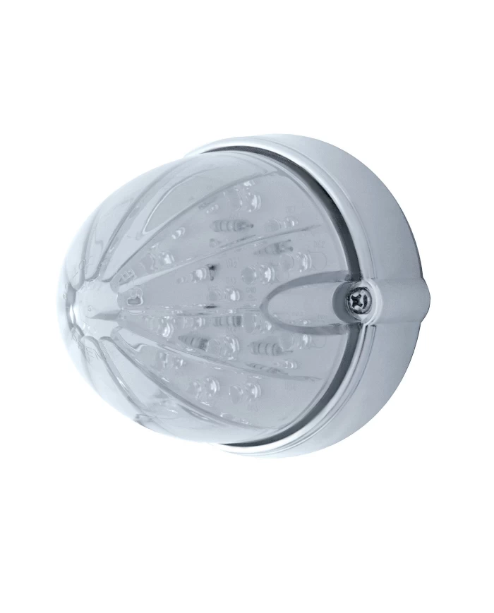 (BULK) 19 AMBER LED WATERMELON MARKER/AUXILIARY FLUSH MOUNT LIGHT WITHOUT VISOR - CLEAR LENS (BULK) 19 AMBER LED WATERMELON MARKER/AUXILIARY FLUSH MOUNT LIGHT WITHOUT VISOR - CLEAR LENS