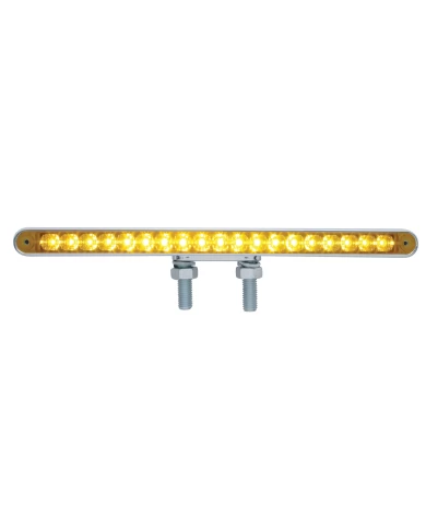 (CARD) CHROME PLASTIC 19 AMBER/AMBER LED 12" DOUBLE FACE AUXILIARY REFLECTOR LIGHT BAR - AMBER/AMBER LENS (CARD) CHROME PLASTIC 19 AMBER/AMBER LED 12" DOUBLE FACE AUXILIARY REFLECTOR LIGHT BAR - AMBER/AMBER LENS