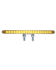 (CARD) CHROME PLASTIC 19 AMBER/AMBER LED 12" DOUBLE FACE AUXILIARY REFLECTOR LIGHT BAR - AMBER/AMBER LENS