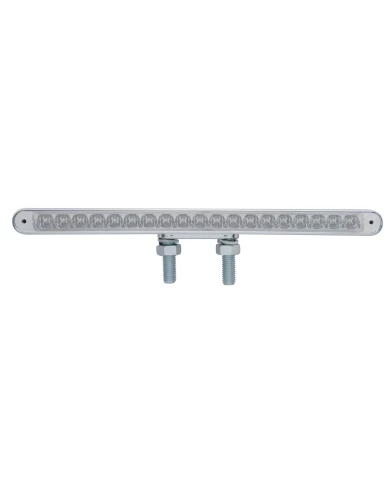 (CARD) CHROME PLASTIC 19 AMBER/AMBER LED 12" DOUBLE FACE AUXILIARY REFLECTOR LIGHT BAR - CLEAR/CLEAR LENS (CARD) CHROME PLASTIC 19 AMBER/AMBER LED 12" DOUBLE FACE AUXILIARY REFLECTOR LIGHT BAR - CLEAR/CLEAR LENS