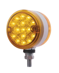 (CARD) 15 AMBER/15 RED LED 3" DUAL FUNCTION DOUBLE FACE REFLECTOR LIGHT - AMBER/RED LENS