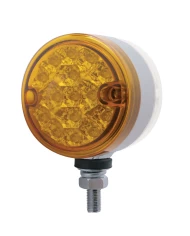 (CARD) 15 AMBER/15 RED LED 3" DUAL FUNCTION DOUBLE FACE REFLECTOR LIGHT - CLEAR/CLEAR LENS