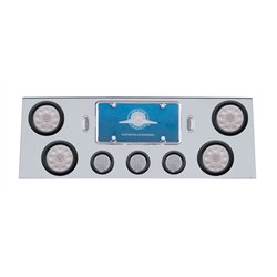 UP34702-SS Rear Center Panel With 4X 10 LED 4" Lights & 3X 13 LED 2.5" Lights -Red LED/Clear Lens