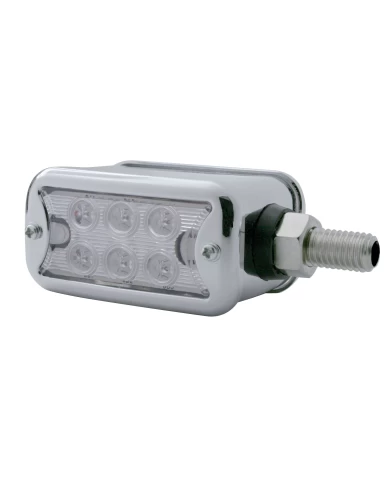 (CARD) 6 AMBER/6 AMBER LED STRAIGHT DUAL FUNCTION DOUBLE FACE LT W/ NO VISOR BEZEL - CLEAR/CLEAR LENS