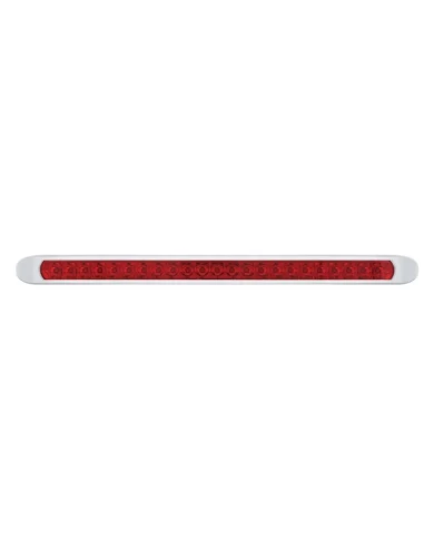 (CARD) 23 RED SMD LED 17 1/4" REFLECTOR LIGHT BAR WITH CHROME BEZEL - RED LENS (CARD) 23 RED SMD LED 17 1/4" REFLECTOR LIGHT BAR WITH CHROME BEZEL - RED LENS