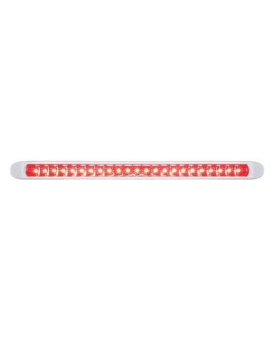 (CARD) 23 RED SMD LED 17 1/4" REFLECTOR LIGHT BAR WITH CHROME BEZEL - RED LENS (CARD) 23 RED SMD LED 17 1/4" REFLECTOR LIGHT BAR WITH CHROME BEZEL - RED LENS