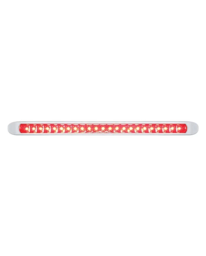 (CARD) 23 RED SMD LED 17 1/4" REFLECTOR LIGHT BAR WITH CHROME BEZEL - RED LENS (CARD) 23 RED SMD LED 17 1/4" REFLECTOR LIGHT BAR WITH CHROME BEZEL - RED LENS