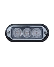 (BOX) 3 LED 12V/24V STROBE LIGHT WITH CHROME BEZEL - WHITE (BOX) 3 LED 12V/24V STROBE LIGHT WITH CHROME BEZEL - WHITE