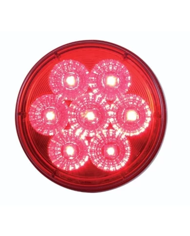 (CARD) 7 RED LED 4" S/T/T 12V/24V LIGHT - RED LENS