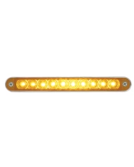 (CARD) 10 AMBER LED 6 1/2" LIGHT BAR WITH CHROME BEZEL - AMBER LENS (CARD) 10 AMBER LED 6 1/2" LIGHT BAR WITH CHROME BEZEL - AMBER LENS