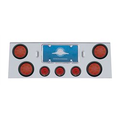 UP34704-SS Rear Center Panel With 4X 12 LED 4" Reflector Lights & 3X 13 LED 2.5" Lights -Red LED & Lens