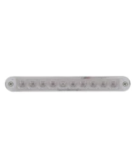 (CARD) 10 AMBER LED 6 1/2" LIGHT BAR WITH CHROME BEZEL - CLEAR LENS (CARD) 10 AMBER LED 6 1/2" LIGHT BAR WITH CHROME BEZEL - CLEAR LENS