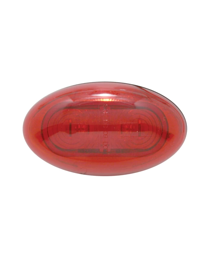 (CARD) 2 RED LED OVAL CLEARANCE/MARKER LIGHT - RED LENS