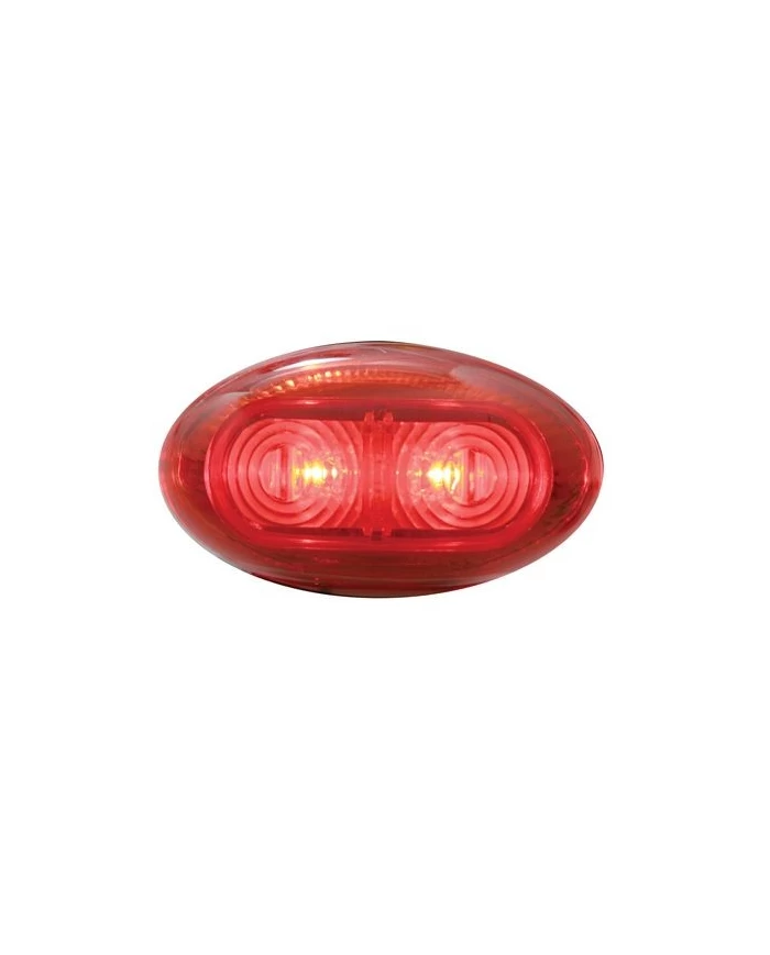(CARD) 2 RED LED OVAL CLEARANCE/MARKER LIGHT - RED LENS
