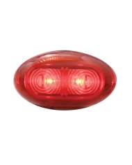 (CARD) 2 RED LED OVAL CLEARANCE/MARKER LIGHT - RED LENS