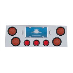 UP34705-SS Rear Center Panel With 4X 12 LED 4" Reflector Light & 3X 13 LED 2.5" Beehive Light -Red LED & Lens