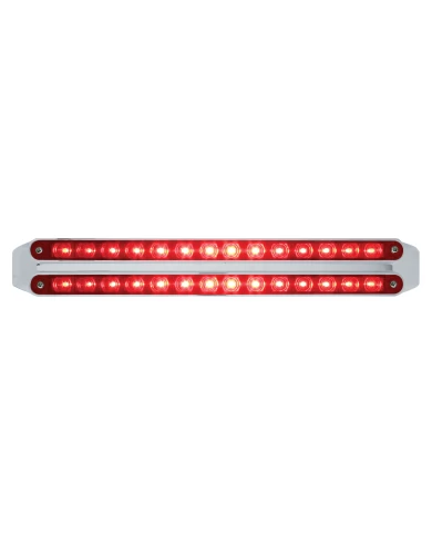(CARD) CHROME 14 RED/14 RED LED 12" P/T/C LIGHT BAR - RED/RED LENS (CARD) CHROME 14 RED/14 RED LED 12" P/T/C LIGHT BAR - RED/RED LENS