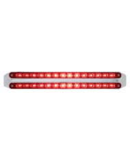 (CARD) CHROME 14 RED/14 RED LED 12" P/T/C LIGHT BAR - RED/RED LENS (CARD) CHROME 14 RED/14 RED LED 12" P/T/C LIGHT BAR - RED/RED LENS