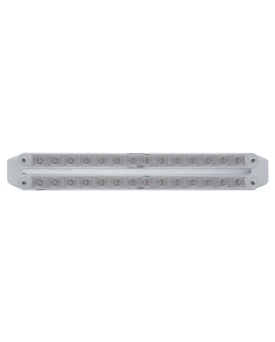 (CARD) CHROME 14 RED/14 RED LED 12" P/T/C LIGHT BAR - CLEAR/CLEAR LENS (CARD) CHROME 14 RED/14 RED LED 12" P/T/C LIGHT BAR - CLEAR/CLEAR LENS