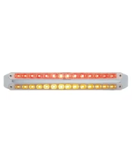 (CARD) CHROME 14 AMBER/14 RED LED 12" P/T/C LIGHT BAR - CLEAR/CLEAR LENS (CARD) CHROME 14 AMBER/14 RED LED 12" P/T/C LIGHT BAR - CLEAR/CLEAR LENS