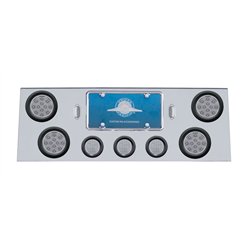 UP34706-SS Rear Center Panel With 4X 12 LED 4" Reflector Lights & 3X 13 LED 2.5" Lights -Red LED/Clear Lens